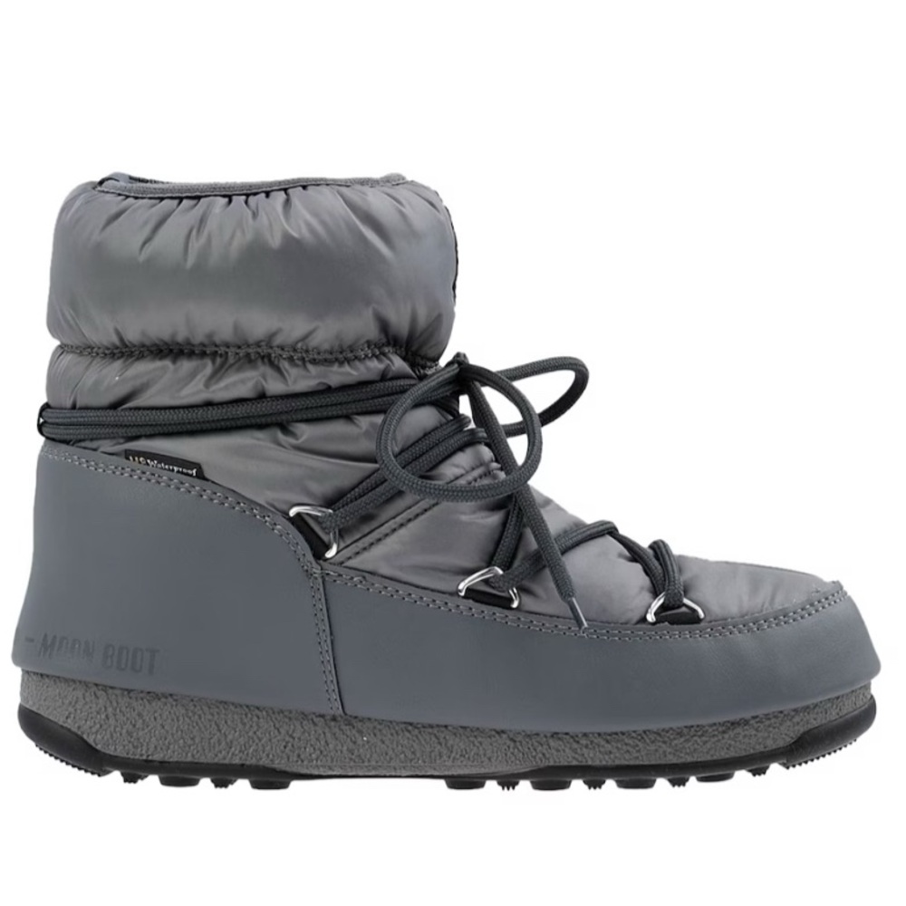 Moon Boots Low Nylon Grey Gray NWT 5.5 Waterproof Apres Ski